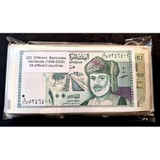 Lotto di 200 banconote mondiali differenti 58 paesi diversi FDS - UNC - Lot 200