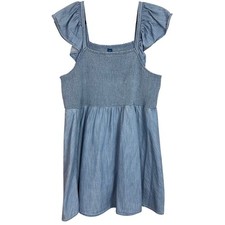 Old Navy Chambray Dress Smocked Flutter Sleeve Blue Size XXL