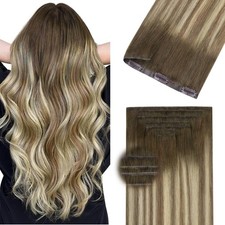 DOORES Invisi Edge Clip in Hair Extensions 16 inch 100g 7pcs Walnut Brown to