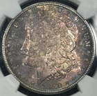 1880-S NGC MS63 Morgan Silver $1 - Rainbow Toned