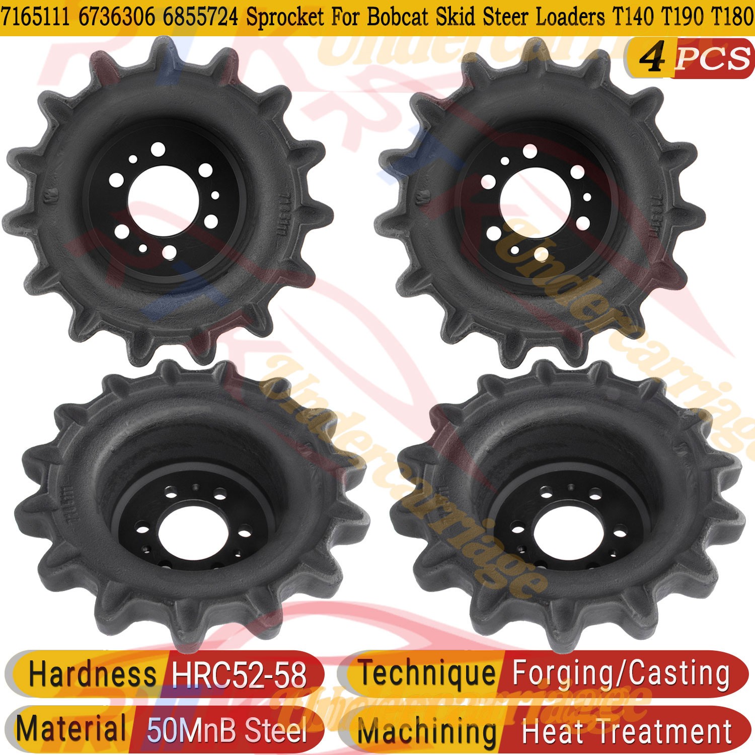 4pcs Drive Sprocket 15 Teeth For Bobcat T140 T190 T180 6736306 Heavy Duty