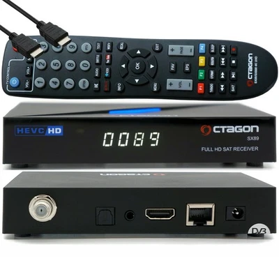 ► OCTAGON SX89 WL Full-HD S2+IP HEVC H.265 Multistream SAT IPTV WLAN Receiver ♻️ - Bild 1 von 4