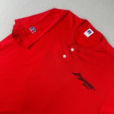 Vintage Russell Athletic Henley Shirt Mens Large Red Baseball Beer 90s Tee