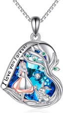 Wonderland Necklace Sterling Silver Alice Rabbit Pendant I Love You Forever Jewe