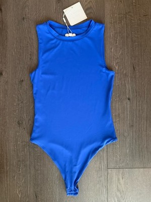 MESHKI Basics Jordyn Tank Sleeveless Bodysuit - Cobalt Blue - Small - NWT