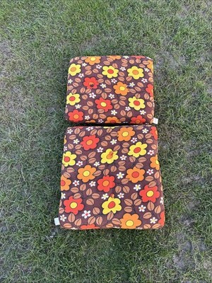 Vintage Terrassen Sitzkissen mit Blumenmuster - Retro Flower Power
