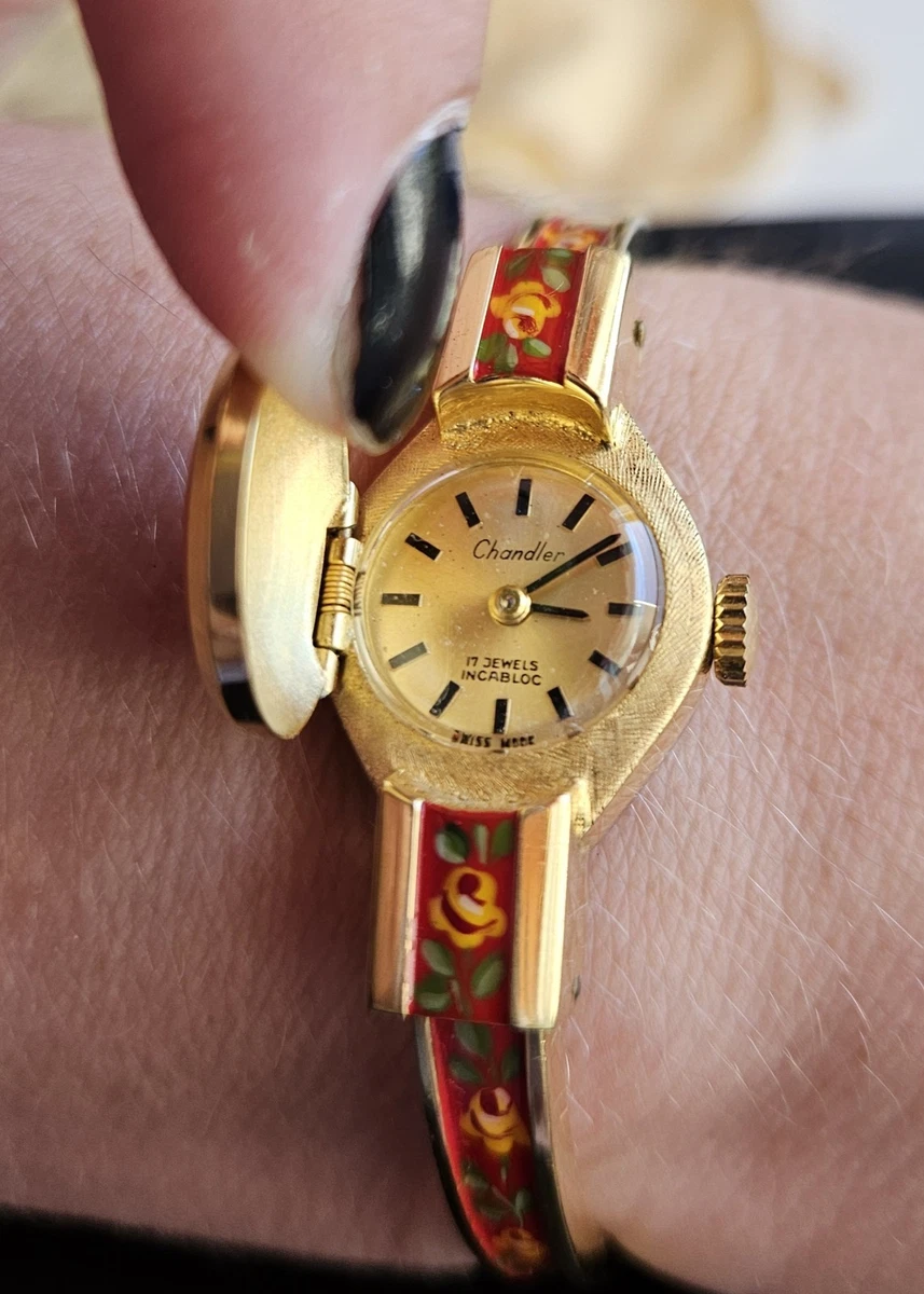 Montre Pendentif Quartz Chandler #3326 – Boîtier Plaqué Or, Neuf Avec Étiquettes