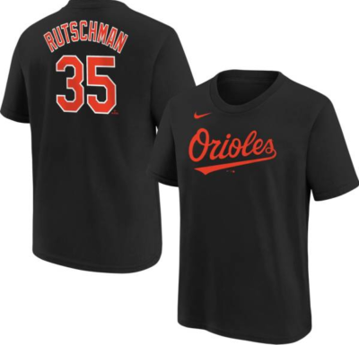 Baltimore Orioles Youth Adley Rutschman #35 Nike Player T-Shirt -Black
