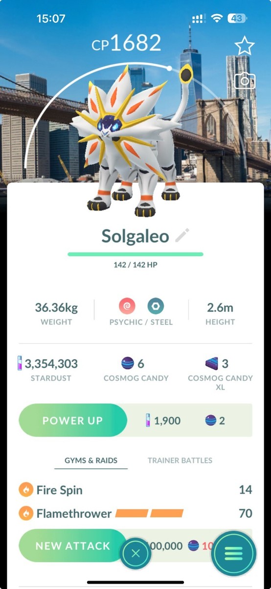 Carte Solgaleo New York Background P0KEM0N G0 - Pour IOS/Android, Neuf Scellé - TRADE