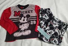 Mickey Mouse Pajamas Boys Size M Pajamas Disney 2pc Long Sleeve with Pants