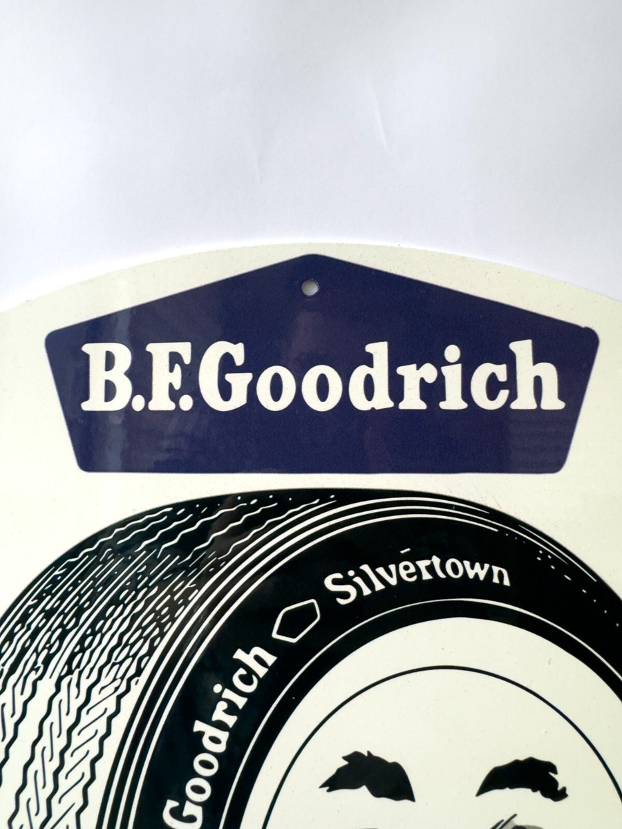 Vintage B.F. Goodrich Smileage Dealer Sign • Tire Garage Sign