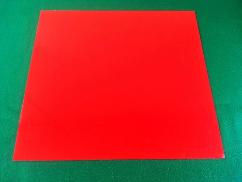 2 PCS .031 " RED PLASTIC COLORED SHEETS FOR KNIFE HANDLE SPACER LINER