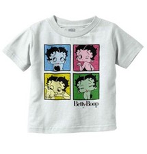 Betty Boop Retro Cartoon Pop Art Squares Toddler Girl Youth T Shirt For Kids