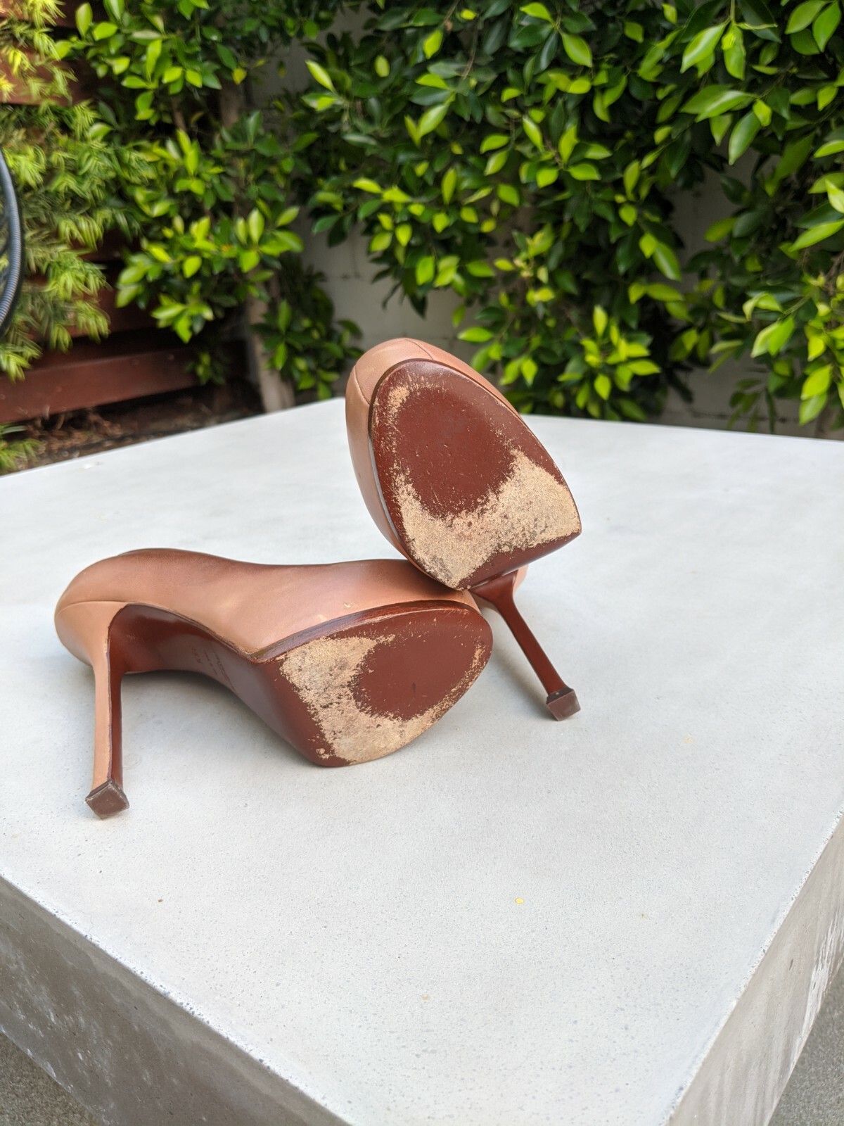 SAINT LAURENT Scarpe décolleté YSL marroni tributo plateau tacchi alti 35 5