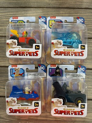 DC League of Super-Pets Die Cast Vehicle Assortment Lot of 4 Fisher-Price Mattel