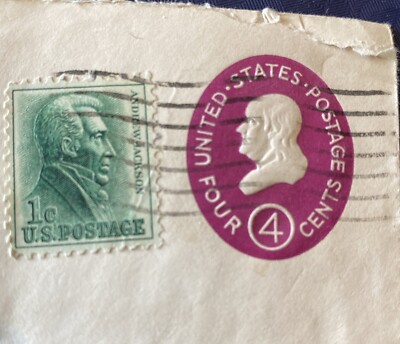 Vintage 4 Cents Benjamin Franklin U.S. Postage Stamp Purple