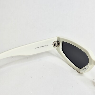 CELINE TRIOMPHE Paris White Silver Logo Sunglasses CL40269U 25A