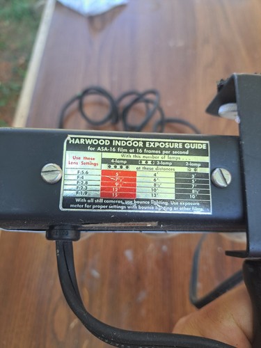 Vintage Harwood Chicago 4 Light Movie Photography Light Bar TESTED WORKS W/BULBS - Picture 5 of 8