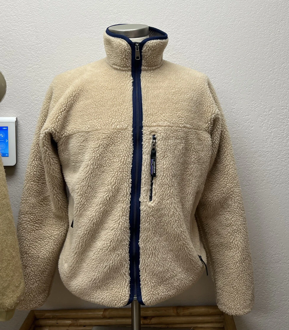 Patagonia Classic Retro-X Fleece Jacket SMALL Oatmeal Deep Pile Jacket 1999  VTG