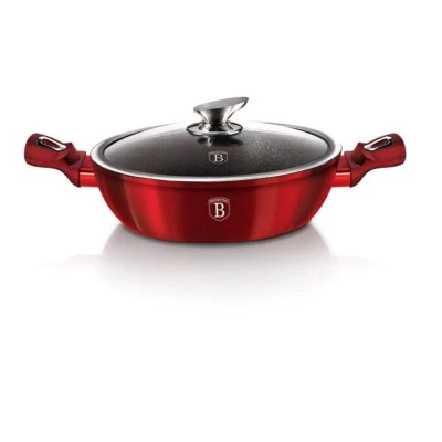 Berlinger Haus flacher Topf mit 28cm Deckel Burgundy Edition Küche Kochtopf Neu - Bild 1 von 3