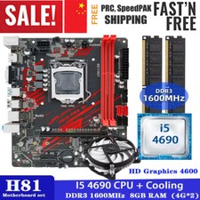 H81 Motherboard LGA 1150  i5 4690 CPU  Cooler 8GB DDR3 RAM SATA M.2 VGA HDMI