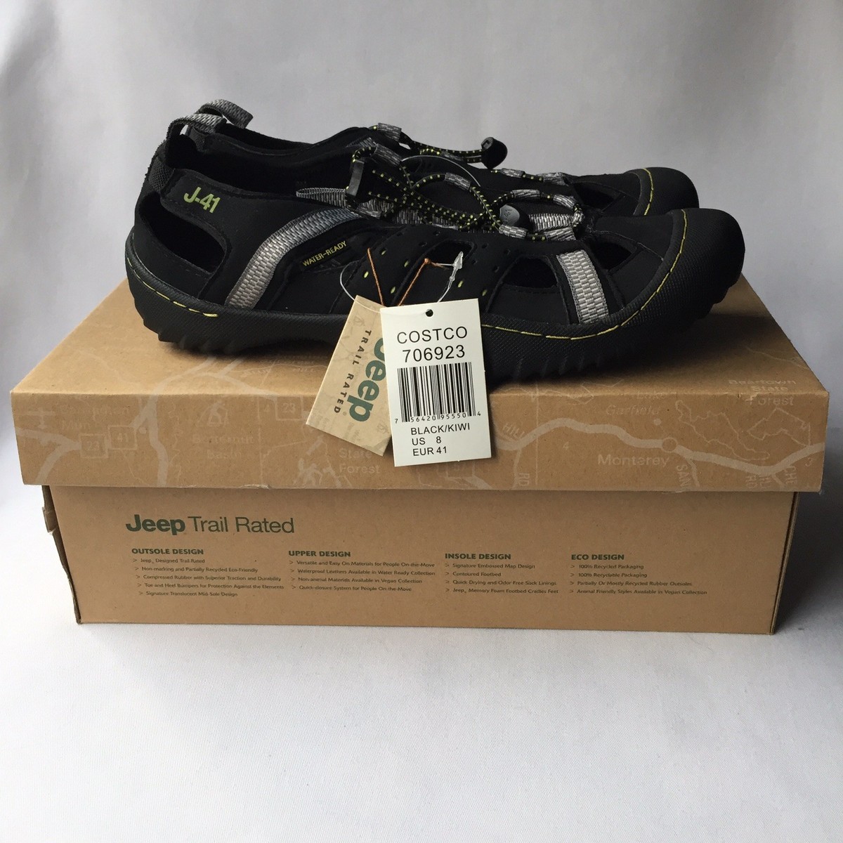 Jeep Trail Rated J-41 GROOVE II Black Kiwi Sport Sandals Mens