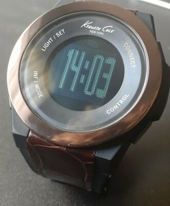 Kenneth Cole Men S Connect Smart Watch Two Tone Silicone Band G0827a New Bat Ebay