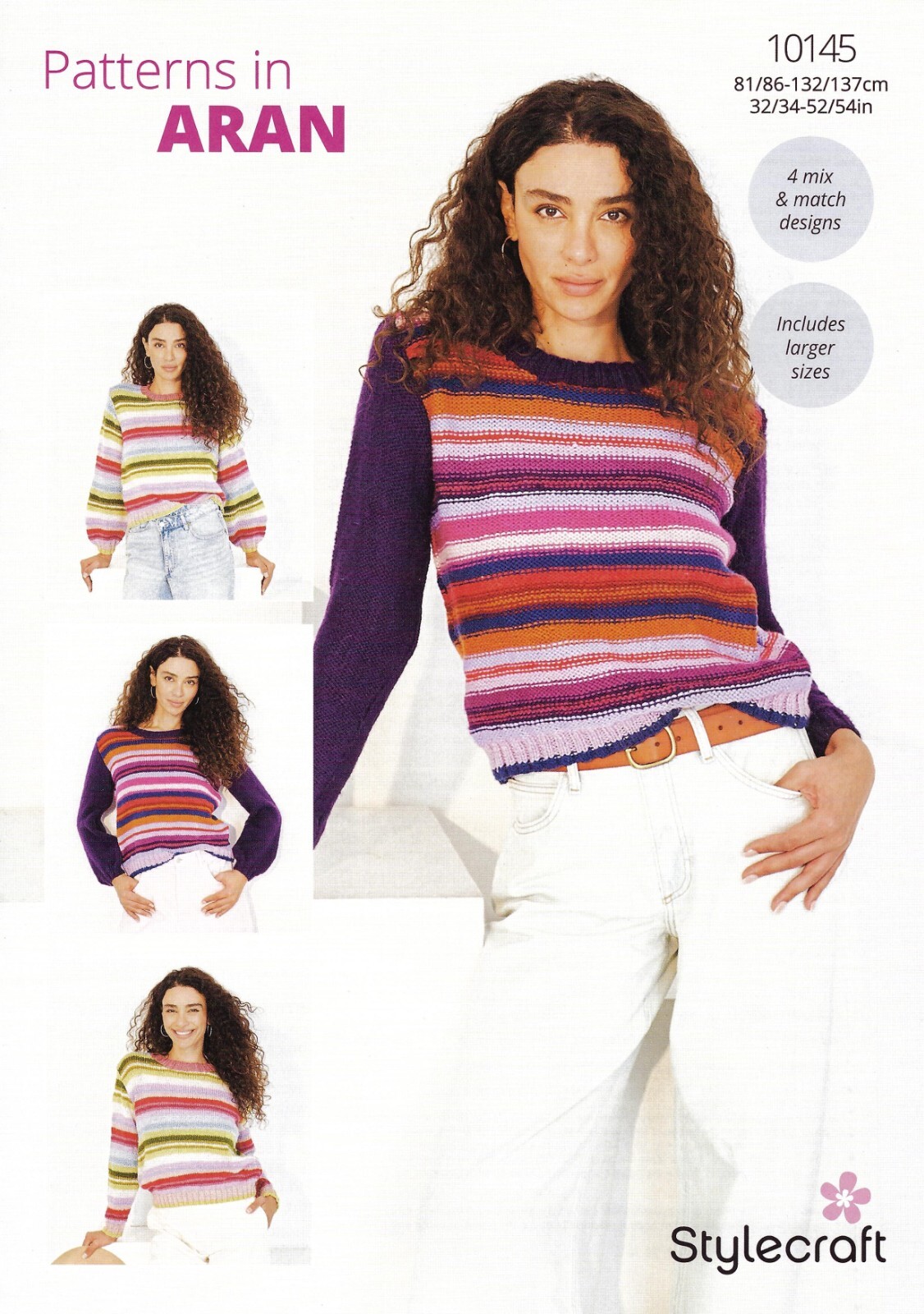 Stylecraft Aran Knitting Pattern - 10145 Ladies Sweaters
