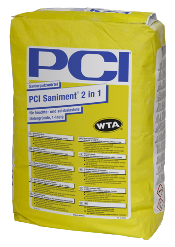 PCI Saniment� 2 in 1 25 kg Sanierputz nach WTA Sulfatbest�ndig Putz