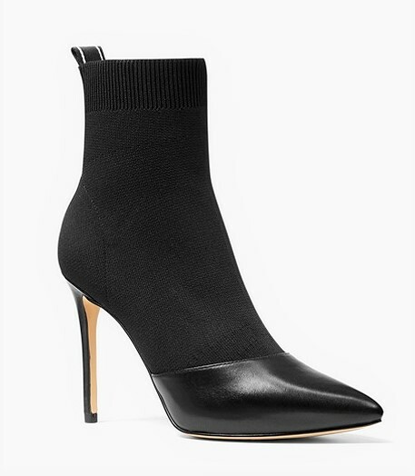 michael kors vicky logo tape knit ankle boot