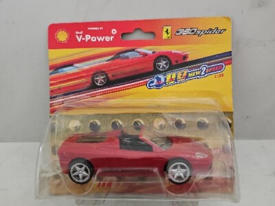 Vintage Druckguss FERRARI 360 Spinnenschale V-Power Maßstab 1:38 Offiziell Lizenziert