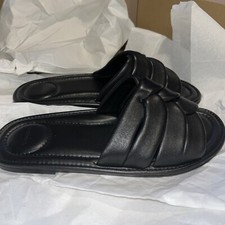 Vince Womens Palmetta Slide Sandals Black Leather MSRP 250 Size 10