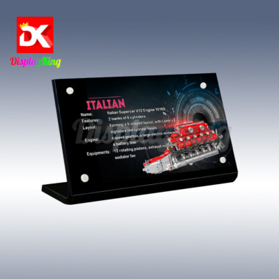 Display King - Display Plakette für Mould King Italien Supercar V12 Motor 10169