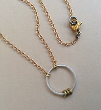 OXIDIZED SILVER GOLD PLATED SUNDANCE CHARM HANDMADE NECKLACE ARTISAN JEWELRY