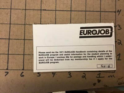 HIGH GRADE - 3 EUROCLUB 1971 handbook request forms
