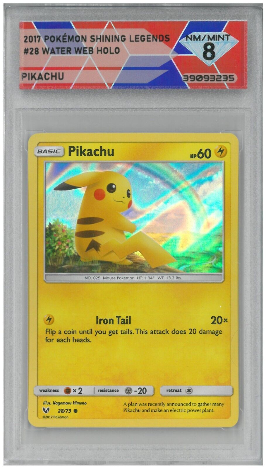 Pikachu - 28/73 - Holo Promo Rare Shining Legends Set - Pokemon Card - LP