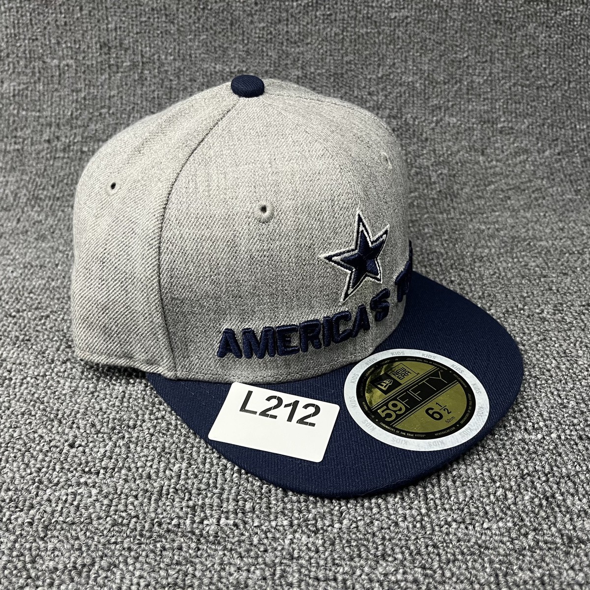 New Era 59FIFTY Dallas Cowboys America's Team Kids Fitted Hat 6 1/2 Gray Navy