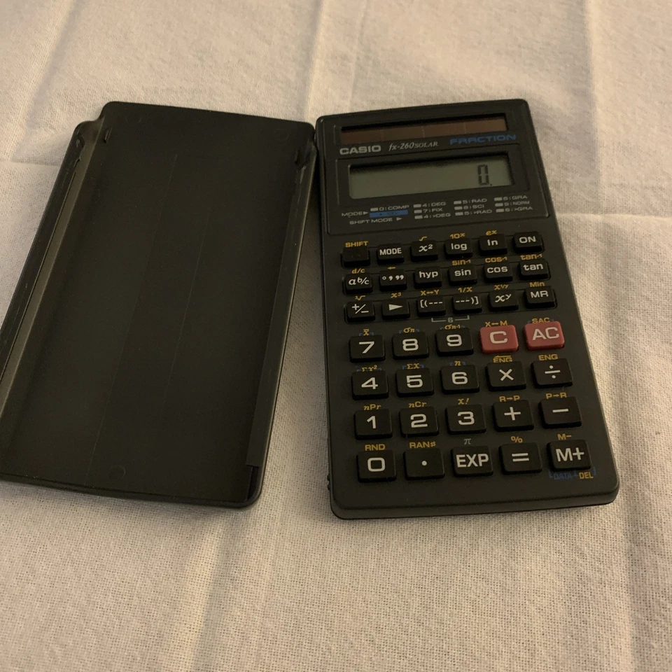 Casio FX260 Solar Fraction Calculator with slide tested good condition - Image 3 of 4