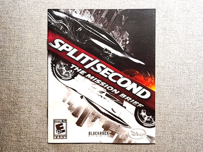 Split/Second Instruction Manual Only - PS3 PlayStation 3