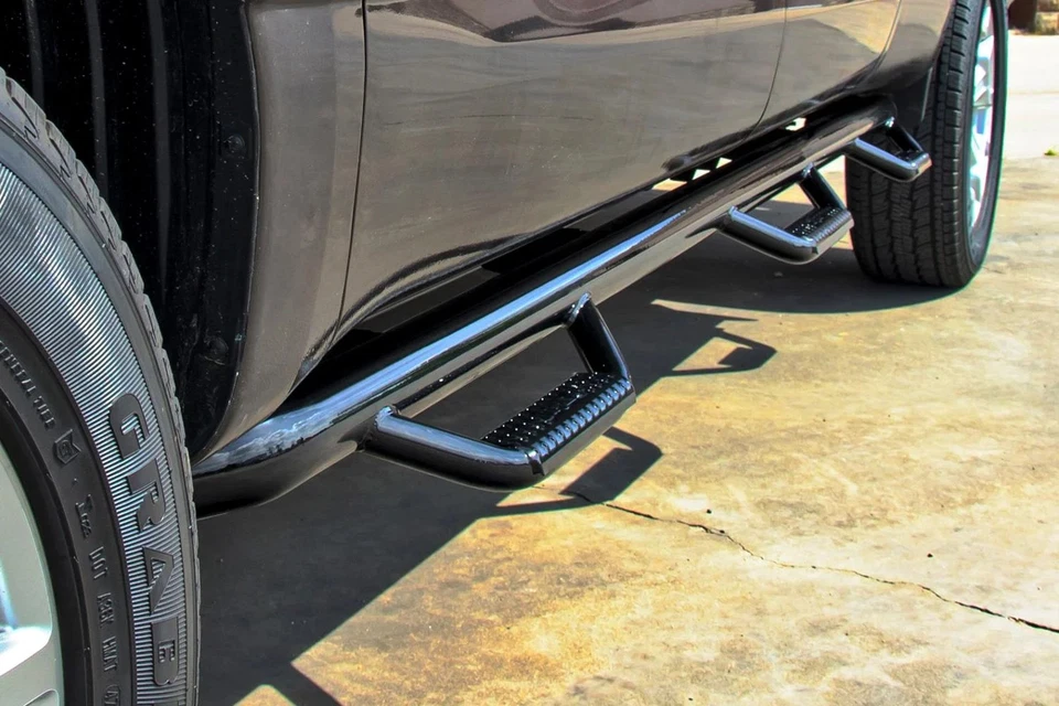 For Ford F-350 Super Duty 17-24 N-Fab 3" Wheel-to-Wheel Black Round Nerf Steps Foto 4 de 4