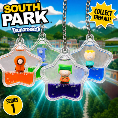 South Park Liquid Shaker Star Keychain YOU PICK Cartman Kenny Stan Butters Kyle