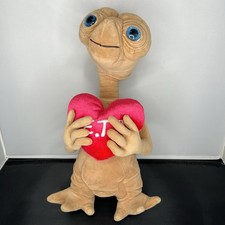 Universal Studios: E.T. Stuffed Plush Doll - Holding A Heart 15" RARE Big Eyes