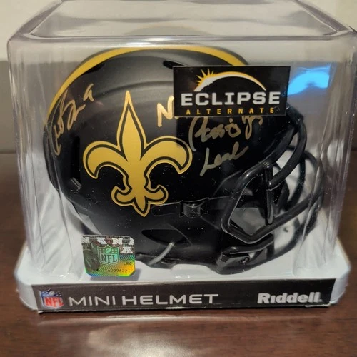 Drew Brees Signed Inscribed “All time passing yard leader” Auto Eclipse Mini