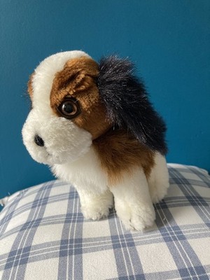 Vintage Salco dreifarbiger Cavalier Kuscheltier Welpe Hund Stofftier Plüschtier - ca. 6,5 Zoll
