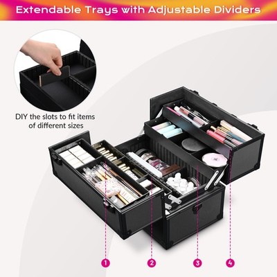 BYOOTIQUE Aluminum Makeup Case Cosmetic Train Travel Shoulder