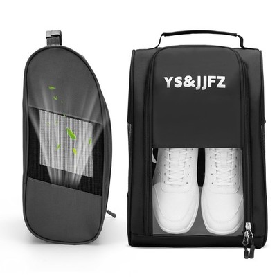 Golf Shoe Bag Men. 2 PcsGolf Bag.Women Outdoor Zippered Travel Black 