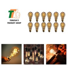 A19 Vintage Edison Bulbs,E26 120V 40W Amber Warm Dimmable Vintage Style Incan...