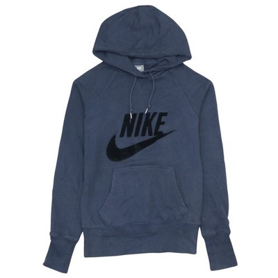Nike Herren Blau Pullover Hoodie Small Fleece Logo Sportswear