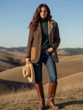 LIZ WEAR LIZ CLAIBORNE Vintage Versatile Colorblock Tweed Wool Blazer