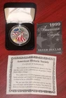 1999 American Silver Eagle Dollar (Colorized), 1 Oz. .999 Fine Silver Coin COA